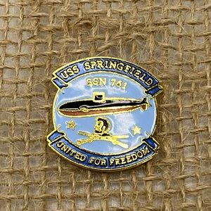 USS Springfield SSN 761 Pin Lapel Tie Tack US Navy United For Freedom Submarine